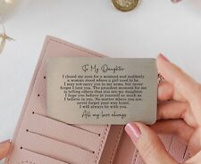 My / Our Daughter Sentimental Poem Metal Wallet Card Gift - For Wedding Birthday