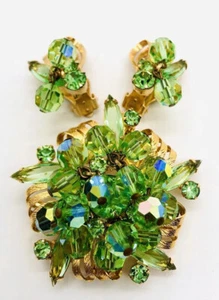 Pendientes broche cha cha diamantes de imitación verde brillante JULIANA Delizza Elster UG Demi - Imagen 1 de 13