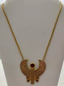 Vintage Rare HTF MMA 1977 Horus Falcon Egyptian Revival Gold Filled Necklace - Picture 1 of 4