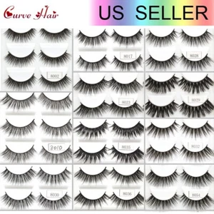 US 5 Pairs 3D Mink Eyelashes Thick Cross Make Up Extensions Soft False Eyelash - Picture 1 of 21