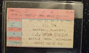 Big 10 Baseball Playoff C.O. Brown Stadium Ticket Stub 5/21/94 Bill Freehan UofM - Picture 1 of 2