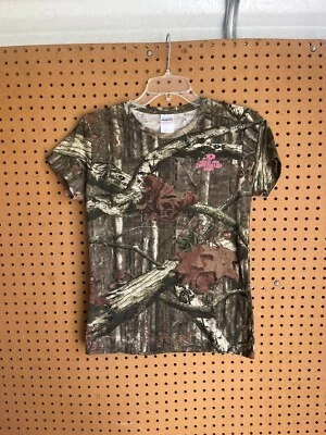 Camiseta para mujer Mossy Oak Breakup Realtree camuflada rosa camuflaje talla mediana Foto 1 de 4