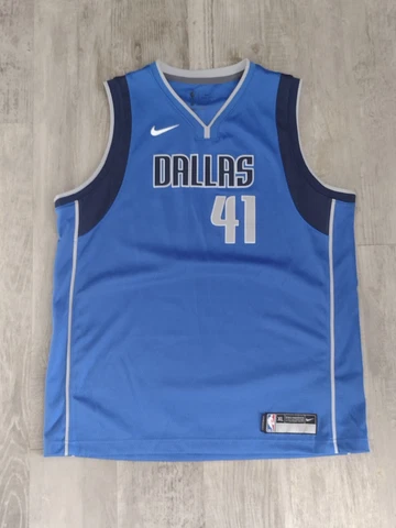 Nike Dirk Nowitzki Dallas Mavericks NBA Swingman Jersey #41 Blue Size XL Cover