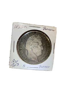 Louis-Philippe I, 5 Francs, 1833, .900 VF, Very Great Detailed. - Picture 1 of 2