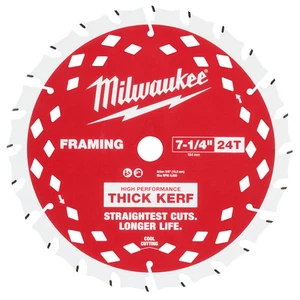 Milwaukee 48-40-0742 7-1/4" 24T Thick Kerf Framing Circular Saw Blade - 2 PK - Picture 1 of 10