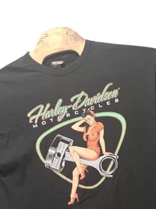 Harley Davidson Shirt Men’s Large Pin Up Girl 100% Cotton Size XL - Picture 1 of 7