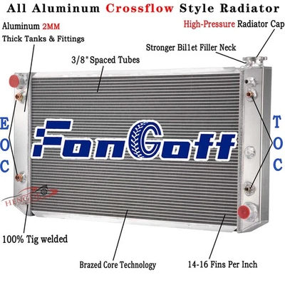 4Row Radiator Fits 1992-1993 Chevy GMC C2500 C3500 K2500 K3500 6.5L V8 Diesel AT Foto 1 de 4