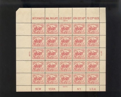US, Scott #630, White Plains Sheet of Stamps, MINT VLH(selvage), clipped corner - Image 1 of 2