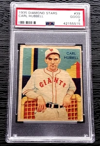 1935 DIAMOND STARS CARL HUBBELL BASEBALL CARD #39 ***GREAT CARD*** PSA 2 GOOD - Bild 1 von 5