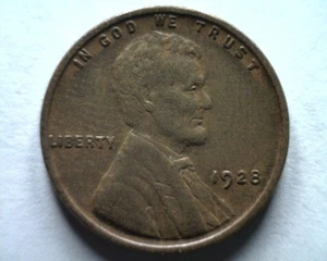 1928 LINCOLN CENT PENNY EXTRA FINE /ABOUT UNCIRCULATED XF/AU EF/AU NICE 99c SHIP - Picture 1 of 2