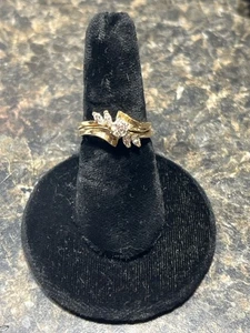 Diamant Hochzeit Set 5 Dias 0,45 Karat TW 14K Gelbgold 4,9 g Größe 7 (QUI002427) - Bild 1 von 4