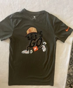 Nike 3 Brand Graphic Tee - Youth Large 12-13 Years Hunter Green Let’s Go Shirt - Picture 1 of 7