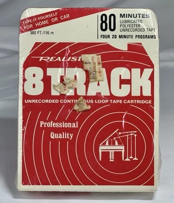 Vintage Realistic 8 Track Recording Tape 80 minutes NOS New Sealed Radio Shack - Image 1 of 4