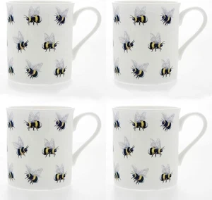 Juego de 4 tazas de porcelana de hueso fino - Imagen 1 de 3