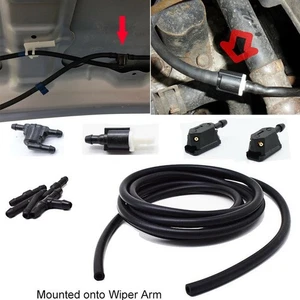 Nozzle Wiper Washer Jet Hose Tube Valve 2m Adjustable Windshield Reusable - Picture 1 of 9