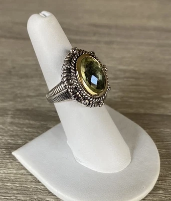 Impresionante anillo AB 925 plata de ley y oro 14k citrino talla 7 Foto 1 de 4