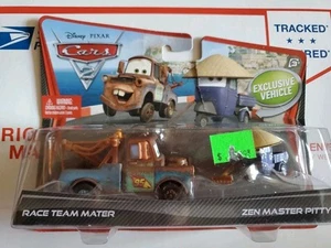 Disney Cars 2 Pack Movie Moments RACE TEAM MATER & ZEN MASTER PITTY Creased - Picture 1 of 3