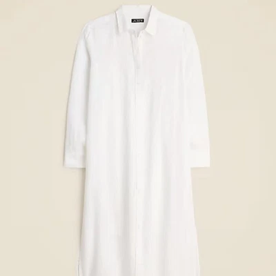 J. Crew Women's Tunic shirt-dress in linen XXL White - Image 1 of 4