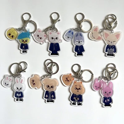 Kpop Stray 儿童卡通丙烯酸钥匙扣支架钥匙圈吊坠 BANGCHAN FELIX — 第 1/4 张图片