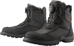 Black Stormhawk Boots - Size 8.5 Icon 3403-1151 Waterproof Street Bike Boots - Picture 1 of 7