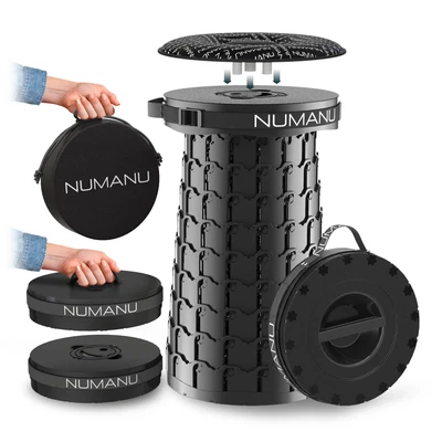 NUMANU XXL Taller & Wider Portable Collapsible Stool 19.7", Seat Cushion & Carry Bag