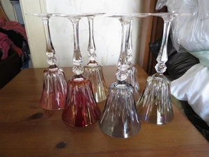 Juego de 6 copas de vino retro arlequín 200 ml rojo rosa amarillo blanco azul humo - Imagen 1 de 22