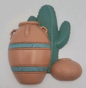 Vtg Southwest Wall Decor Burwood Home Interiors Pots Cacti Desert U.S.A - Picture 1 of 4