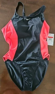 Traje de baño de una pieza resistente al cloro Nike para mujer nuevo con etiquetas Color Surge Powerback L - Imagen 1 de 6