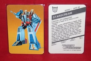 1985 Hasbro Transformers Karte #98 Starscream gelbe Variation Decepticons - Bild 1 von 2
