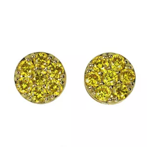 K18YG Treat Yellow Diamond Earrings 1.00ct - Auth free shipping from Japan- Auth - Picture 1 of 4