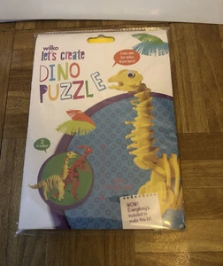 WILKO LET’S CREATE DINO PUZZLE NEW COLOURED YELLOW BUILT OVER 20cm TALL - Picture 1 of 2