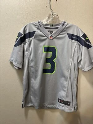 Camiseta Nike NFL Seattle Seahawks Gris Juvenil L Sobre el Campo Russell Wilson #3 Foto 1 de 4