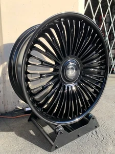 Set of 4 - 24x10 Dolce Razzo gloss black wheels brand new - Picture 1 of 5