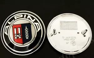 *NEW* 82mm for Alpina Badge Front Hood Bonnet Rear Trunk Boot Emblem 2 Pins - Picture 1 of 1