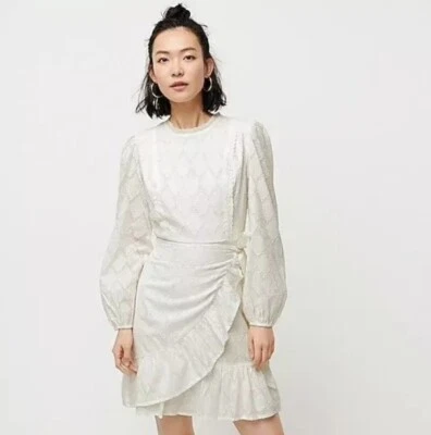 Новый с Ярлыками новый! $148 J.CREW Puff рукав надежном платье. Размер Small слоновая кость - Изображение 1 из 4