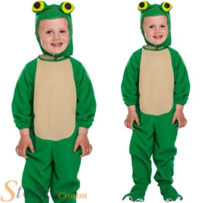 Boys Girls Toddler Frog Animal Fancy Dress Costume Jumpsuit Toddler Age 2-3 - Image 1 of 2