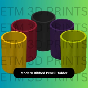 Modern Ribbed Pencil Holder - Picture 1 of 6