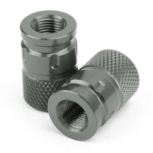 Pair CNC GY-Titan Anti-Thief Tire Valve Stem Caps For Car Truck Bike Motor A1 - Picture 1 of 12