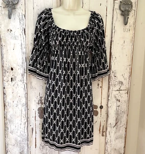 Vestido boho campesino negro blanco talla XS edición Max para mujer - Imagen 1 de 6