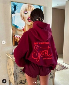 MR WINSTON (Valentines Collectible) Chesca Athas Deep Cherry Puff Hoodie, Size S - Picture 1 of 9