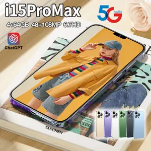 2025 Global i15 Pro Max 6.7 inch Smartphone Mobile Phones 4G 5G Cellphone 4+64GB - Afbeelding 1 van 21