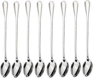 Long-Handled Ice Tea Spoon, Cocktail Stir Spoons, Stainless Steel Coffee Spoons, - Picture 1 of 2