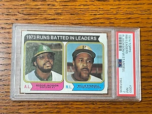 1974 Topps #203 Reggie Jackson/Willie Stargell RBI Leaders PSA 7 - Picture 1 of 2