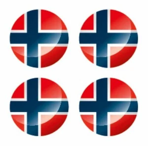 4 x Glossy Vinyl Stickers Norway Small Flag Bike Car Round FLAG61 - Picture 1 of 1