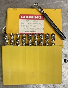 Qty:10 Guhring 17/64 6.746mm HSS Drill Bit Stub Parabolic GT100 44647 8534-T-007 - Picture 1 of 8