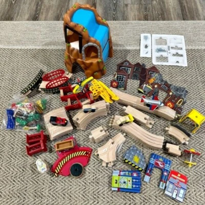 Kidkraft Waterfall Mountain Wooden Train Set Lot Approx 100 Pieces Incomplete - Image 1 of 4