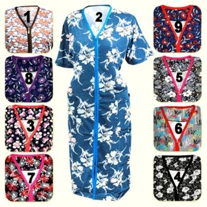 Damen Sommer Hausmantel Bademantel Morgenmantel Kurzarm mit Reißverschluss Халат - Bild 1 von 12