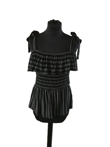 NWT Black and White top by Next size12 on or of shoulder elastic around waist - Picture 1 of 7