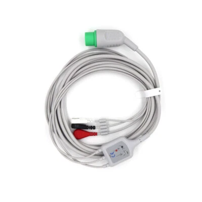 2Pcs Compatible With Spacelabs ECG EKG Cable 3 Leads snap，For monitors