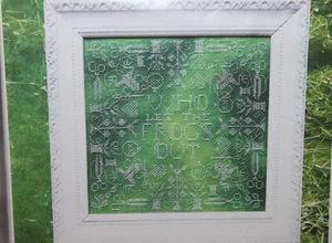 WHO LET THE FROGS OUT cross stitch pattern HEARTSTRING SAMPLERY - Picture 1 of 3